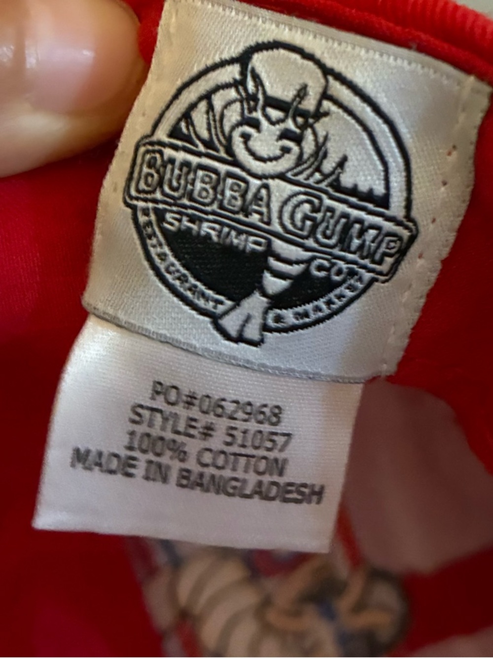 Forrest Gump Bubba Gump Shrimp Co. Red Logo Baseball Cap Hat 1994 Cotton Outdoor - Picture 2 of 7